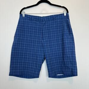 Walter Hagen Blue Window Pane Plaid Golf Shorts size 34
